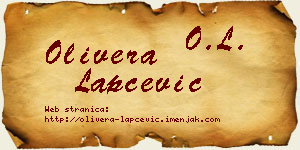 Olivera Lapčević vizit kartica